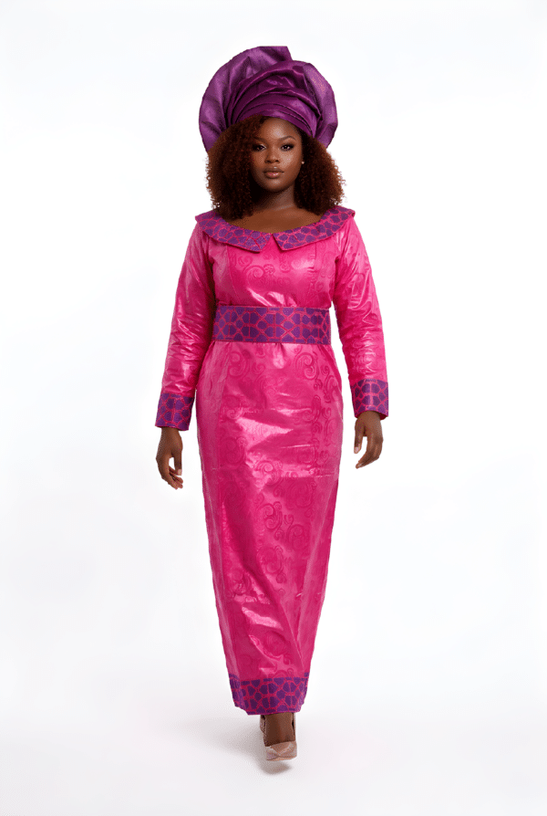 Robe "Rose" en bazin jetzner premium