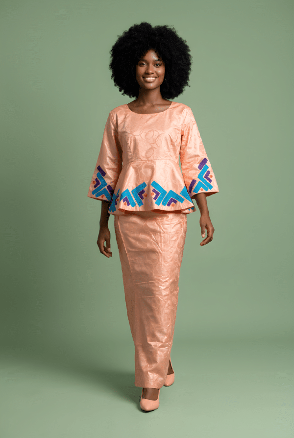 Taille basse "Awa madeleine" en bazin riche jetzner