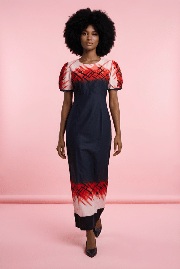 Robe droite en coton